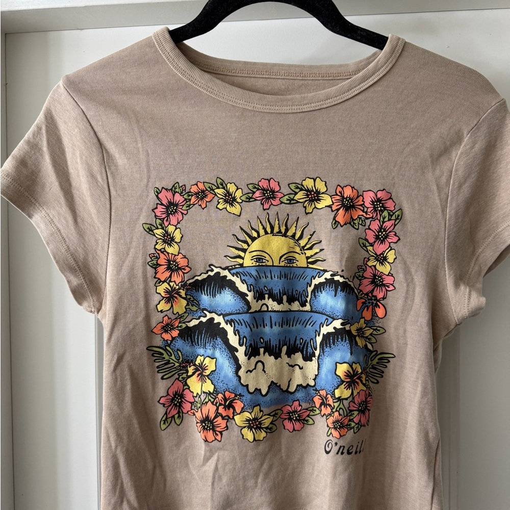 O'Neill Beige Floral Graphic Tee